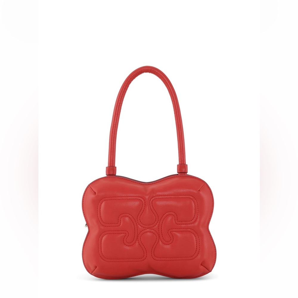 GANNI Butterfly logo-embossed shoulder bag